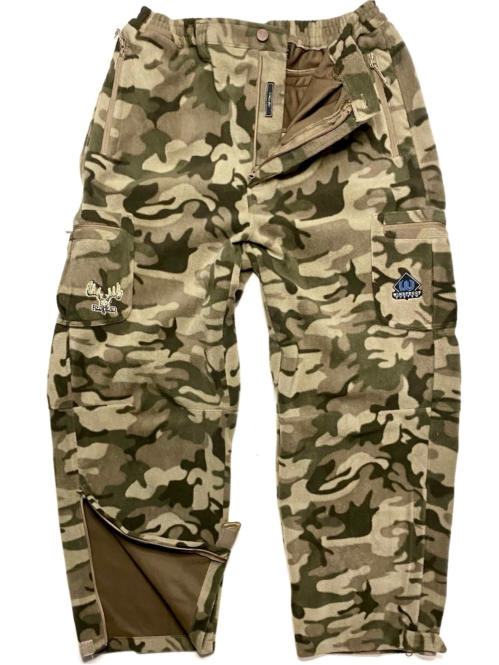 RedHead Windproof System Mens Camo Cargo Fleece Hunting Outdoor Pants Size XL